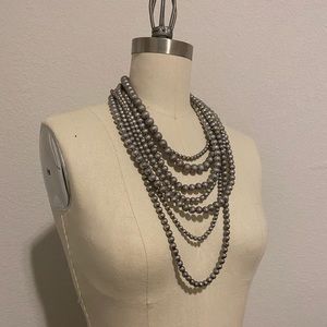 Western “silver” look beaded necklace 7 rows